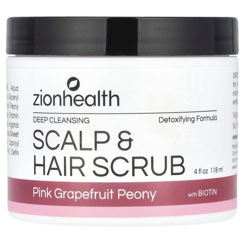 Zion Health Scalp & Hair Scrub with Biotin, Pink Grapefruit Peony, 4 oz (113 g)