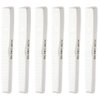 Allegro Combs 400 Barber Comb Hair Cutting Combs Pocket Combs Combs for Hair Stylist Comb Set Styling Comb 6 Pcs. (White)