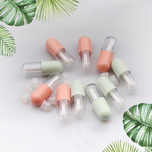 UUYYEO 10 Pcs 5ml Capsule Shaped Lip Gloss Tubes Containers Refillable Lip Balm Bottles Containers Reusable Lipstick Tubes Vials Green