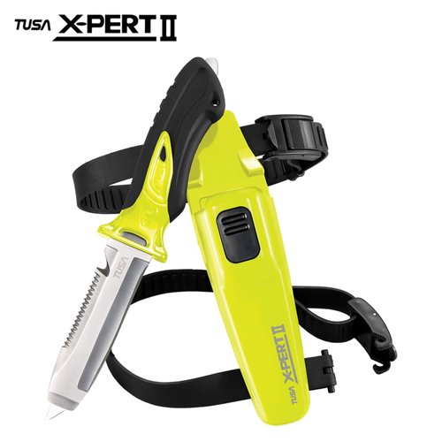 TUSA FK-920 X-Pert II Dive Knife, Blunt Tip, Flash Yellow