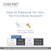 Cho-Pat Tennis Elbow Support Strap, Adjustable Compression Forearm Support for Tennis Elbow Treatment, Overuse Syndromes, and Muscle Strains, Small, Made in the USA