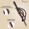 Parcelona French Twist Tortoise Shell Brown Chignon Ponytail Holder Hair Slider Pin Thru Hair Barrette with Stick For Women and Girls