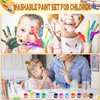 DUA MAIGA 210 Pcs Mini Acrylic Paint Set,12 Colors Acrylic Paint Strips with 30 Pcs Paint Brushes for Kids & Adults, Kids Paint Set for Home Birthday Classroom Party Favors