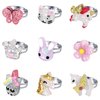 BGSHEMNI Little Girl Jewel Rings in Box, Adjustable Rings for 3-10 year old girl birthday gifts, Play Jewelry for Little Girls, Adjustable Rings