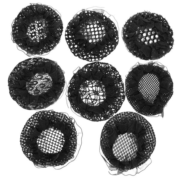FRCOLOR 8pcs Hair Nets for Buns Stretchy Elastic Covers for Hair Styling Suitable for Dance Food Service and Everyday Use Random Styles Included