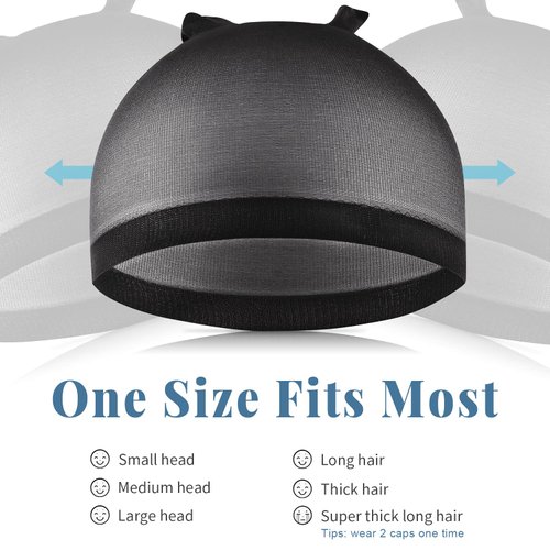 Wig Caps for Women, IKOCO 8Pcs Black Wig Cap for Lace Front Wig Caps Bulk Stretch Nylon Stocking Caps for Wigs