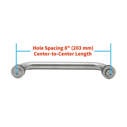 CKB 8" Glass Shower Door Handle, Back to Back Glass Door Pull Handle Compatible with 1/4" to 1/2" Thickness Glass for Frameless Shower Doors, Brushed Nickel with 304 Stainless Steel.