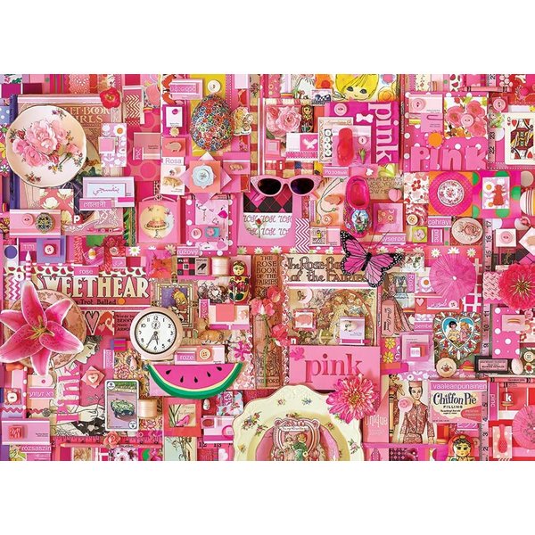 Cobble Hill 1000 Piece Puzzle - Rainbow Collection: Pink - Sample Poster Included