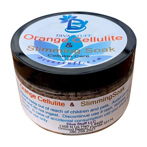 Cellulite and Slimming Salt Bath Soak With Orange Polyphenols,4oz Jar, Diva Stuff
