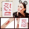 ROMROC 110PCS Fake Scars Halloween Temporary Tattoos 3D Temporary Makeup Kit Horror Zombie Wound Bloody Tattoos Fake Stitches Tattoos for Women Men Kids Halloween Party Pranks 15 Sheets (5A Size)