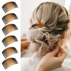 6 Pieces Plastic Side Hair Twist Comb French Twist Comb Hair Clips with Teeth, lyfLux Curved Tortoise Shell Decorative Hair Combs (23 Teeth)
