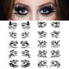 20pcs Halloween Eye Shadow Temporary Tattoos Eyeliner Tattoo Stickers Spider Web Bat Pattern Eyeliner Fake Tattoos for Women Halloween Decals