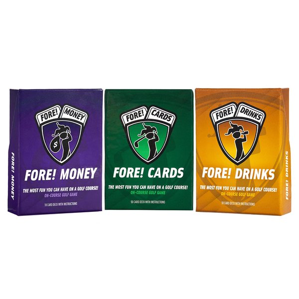 Fore! Cards 3 Game Bundle | 3 Fun & Interactive On-Course Golf Games to Suit Every Type of Golf Round | Never Play a Boring Round Again | Save Over 25%