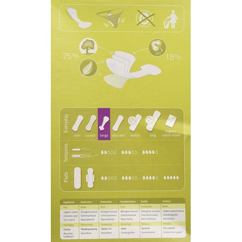 Natracare Natural Organic Thong Style Panty Liners, Made with Certified Organic Cotton, Ecologically Certified Cellulose Pulp and Plant Starch (1 Pack, 30 Liners Total)
