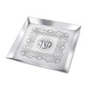 Zion Judaica Passover Matzo Tray Jerusalem Classics Seder Collection 8'' Square Passover Plate for Matzos Non-Tarnish Pesach Seder Table Decorative Plates Gift Passover Decorations