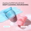 ZealSea Body Scrub & Body Butter Set: Dead Sea Salt Exfoliating Natural Body Scrub Moisturizing Brightening Body Hand Legs Foot Scrub 9.88 Oz and Coconut Shea Body Butter 7.05 Oz for Women Men