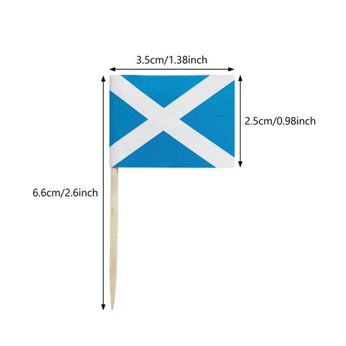 100PCS Scotland Toothpick Flags Scottish Small Toothpick Mini Stick Flags Cocktail Picks