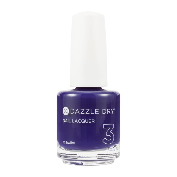 Dazzle Dry Nail Lacquer (Step 3) - Flair - An opaque dark purple indigo. Full coverage cream. (0.5 fl oz)