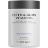 Codeage Teeth & Gums Vitamins + Oral Probiotics Supplement for Mouth - Whole Food Calcium, Collagen, Potassium, Vitamin C, D3, K2, Zinc – Oral Care & Dental Multivitamin Supplements - 90 Capsules