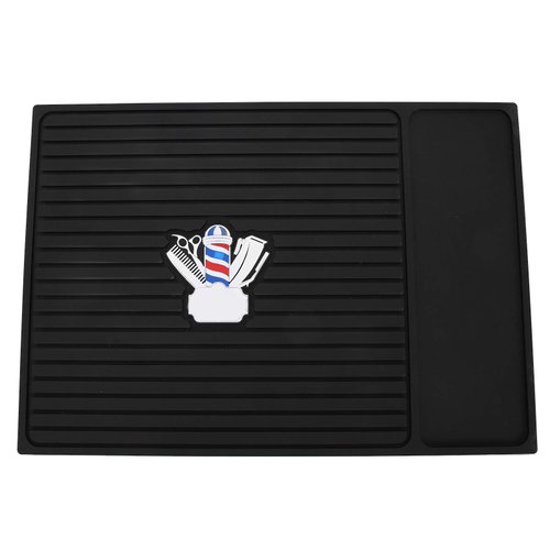 Hairdresser Tools Pad, Heat Resistant Silicone Mat Holder for Hair Straightener, Hair Clipper, Curling Iron Professional Non‑Slip Travel Mat for Hot Hair Styling Tools, Barber Shop Accessory
