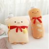 OUKEYI 18.9'' Toast Baguette Plush Pillow, Bread Shape Plush Toy Hugging Pillow with Red Scarf,Soft Toast Food Sofa Cushion for Home Decor,Funny Gift Plush Stuffed Hugging Toy for Kids
