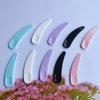Ebonee 100 Pcs Mini Curved Cosmetic Spatula Scoop, Reusable Makeup Face Mask Spoon for Cream, Lotions, Moisturizers (White, Blue, Black, Purple, Pink)