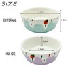 Hamster Food Bowl,Small Animals Ceramic Food Water Bowl Prevent Tipping Moving for Guinea Pig Rabbit Gerbil Chinchilla Hedgehog Rat (2 Pack) (- Color: Purple + Blue)