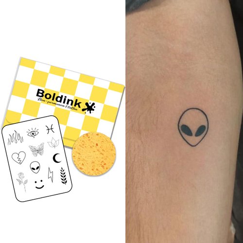Boldink Semi-permanent tattoos, realistic fake tattoos, last 7-15 days, waterproof non-reflective temporary tattoo stickers, cruelty-free, uniquely designed exquisite packaging（Mini pattern 3）