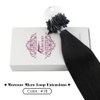 Moresoo Micro Link Hair Extensions Human Hair Black Microlink Hiar Extensions Off Black Micro Ring Hair Extensions Human Hair Microlink Extensions 50G/50S 24Inch #1B