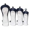 Craftsman Golf White Blue Red Pu Leather Diagonal Stripes Driver/Fairway Wood/Hybrid Headcover #1#3#5 H for All Brands Callaway Big Bertha Cobra Taylormade Ping Mizuno Etc.(4pcs (1,3,5,H))
