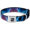 Dog Collar Seatbelt Buckle Galaxy Swirl Shining Stars 18 to 32 Inches 1.5 Inch Wide