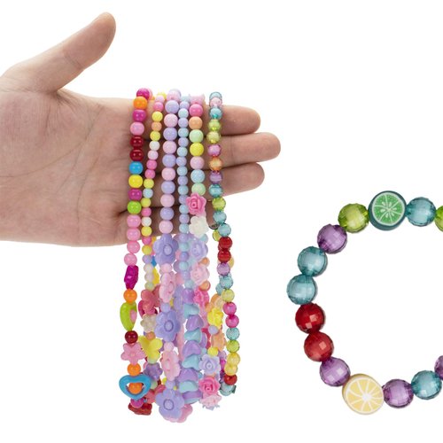 Anronal 6 Sets Toddler Play Jewelry Beaded Necklace and Bracelet for Little Girls, Packaged in Gift Box, Dress up Necklace Bracelet Set Pretend Princess Jewelry for Kids, Jewelry Toy Gifts for Girls