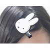 Kawaii Miffychan Hair Clip Hair Pins Girls Women Hair Accessories 2 PCS Made in Japan (White)
