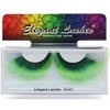 Elegant Lashes W581 "Shamrock" Premium Green Jumbo Color False Eyelashes (Pack of 6)