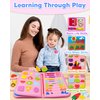 Exorany Busy Board Montessori Toys for 1 2 3 4 Year Old Girl Birthday Gifts, Toddler Girl Toys Age 1-2, 2-4, Busy Book Sensory Toys for Toddlers 1-3, Learning Educational Activities Travel Toy