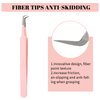 Lash Tweezers For Eyelash Extensions Fiber Tip Lash Tweezers Professional Fan Making Lash Extension Tweezers Volume Lash Tweezers Stainless Steel(Pink 90 Degree Tweezers,1Pc)