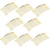 8Pcs Metal Side Comb with 20 Teeth Metal Wire Twist Bridal Wedding Veil Comb Minimalist Hair Comb DIY Hair Accessories for Women Girls, Gold