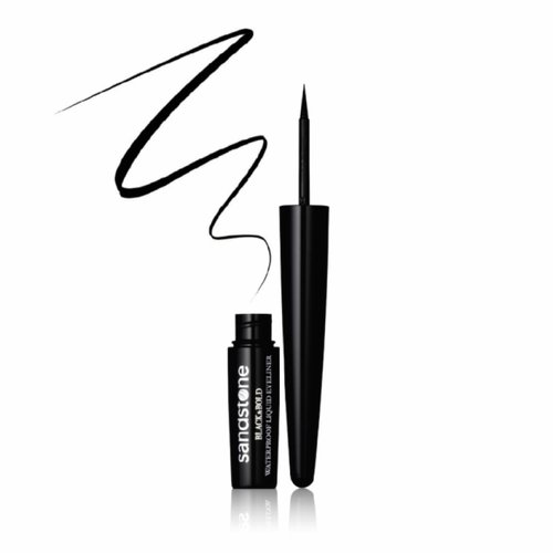 Sandstone Scandinavia Black & Bold Liquid Eyeliner - Vegan Waterproof Hypoallergenic Eyeliner Sensitive Eyes - Waterproof Liquid Eyeliner Black Pen - Anti-Aging Properties Hypoallergenic Makeup