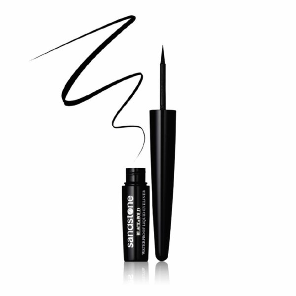 Sandstone Scandinavia Black & Bold Liquid Eyeliner - Vegan Waterproof Hypoallergenic Eyeliner Sensitive Eyes - Waterproof Liquid Eyeliner Black Pen - Anti-Aging Properties Hypoallergenic Makeup