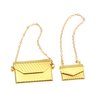 Miniature Handbag 1/12 Scale Purse Fashion Scene Decor S+L Size Dollhouse Accessories Models DIY Gift Mini Scene Decoration Ornaments (Gold)