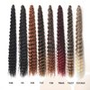 BLL Curly Braiding Hair For Boho Braids Ocean Wave Crochet Hair Human Hair Blend Deep Wave Long Wavy Braiding Synthetic Hair Extensions For Black Women (30 Inch(Pack of 1), 1B)