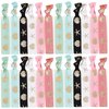 GORGECRAFT 24PCS Printed Glitter Hair Ties Knotted Elastics Ponytail Holders Ocean Theme No Crease Elastic Ribbon Band Ribbon Crease Free Hand Twist Bracelet Accessories for Women