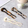 Mabor 3 Pcs 4.57Inch U Shaped Acetate French Hair Pin Tortoise Shell 2 Prong Bun Hair Sticks Thick Long Hair Acetate Tortoise Shell Hair Pin Updo for Women