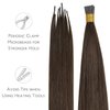 WENNALIFE I Tip Hair Extensions Human Hair, 50g 100s 14 Inch Chocolate Brown Remy Itip Human Hair Extensions Invisible Itips Straight I Tips Fusion Extensions Real Human Hair