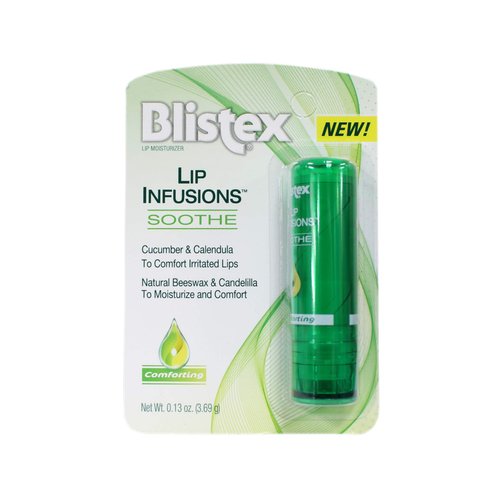Blistex Lip Moisturizer Lip Infusions Soothe, Cucumber & Calendula, 0.13 oz (Pack of 2)