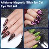 Allstarry 3pcs Nail Magnet Tool Set, Double-head Strong Nail Magnet Stick Hexagon Magic Magnet Wand for 9D Strip Galaxy Magnetic Cat Eye Gel Nail Polish Nail Art Manicure Design Salon Home DIY