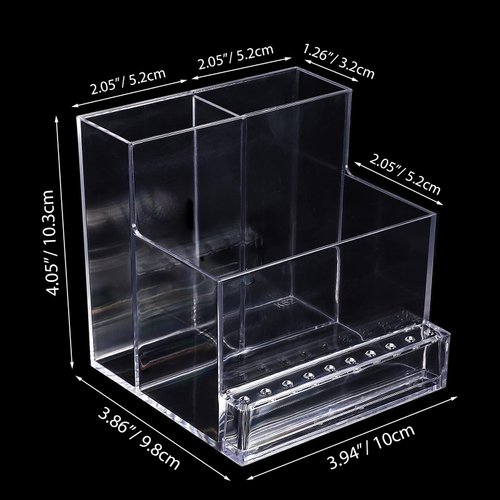 Noverlife 10 Holes Mini Nail Drill Machine & Bits Storage Box, Transparent Nail Drill Grinding Bit Organizer, Plastic Nail Drill Tool Displayer Holder Case (Not Included Nail Drill Machine & Bit)