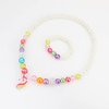 SOTOGO 6 Sets Girl Princess Necklace Bracelet with Colorful Pendants Kids Beaded Necklace Bracelet Stretchy Chunky Costume Jewelry Present Toy
