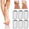 Paddsun 6Pcs Foot File Callus Remover Replacement Blades Pedicure Rasp Detachable Foot Scrubber Hard Skin Remove Stainless Steel Big Hole for Wet and Dry Feet