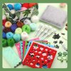 Needle Felting Starter Kit with Exquisite Green Storage Bag, Wool Roving 50 Colors Set, Felting Tools Kit for Felted Animal Needle Felting Supplies